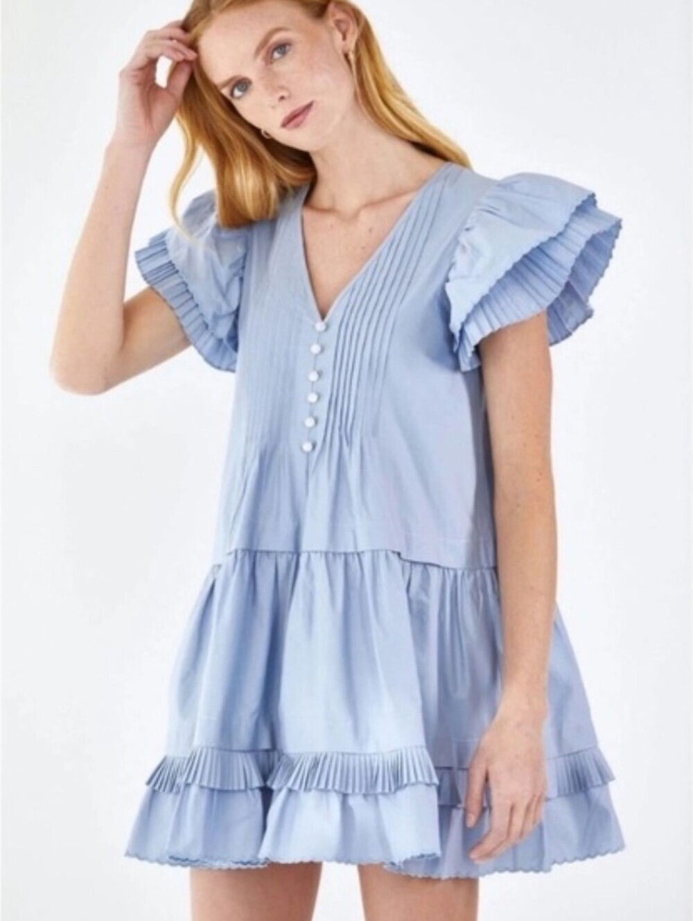 Hunter Bell Virginia Mini Dress Blue Periwinkle Size L